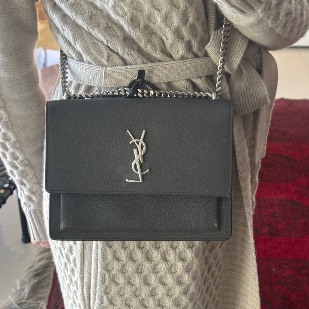 YSL Dark Heather Grey Crossbody